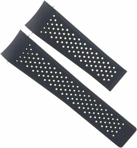 Ewatchparts 22mm Rubber Watch Band Strap Compatible With Tag Heuer Carrera Pendulum Aquaracer Black in Saudi Arabia