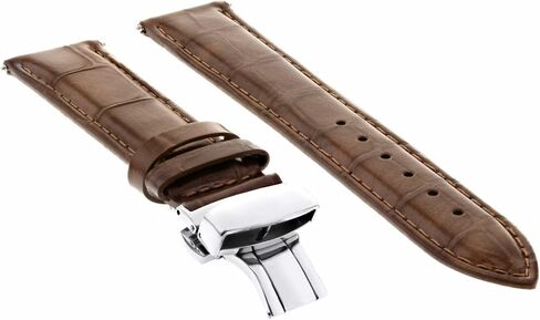 Ewatchparts 22mm Leather Watch Band Strap Deployment Clasp Buckle Compatible With Raymond Weil 7730 Light Brown in Saudi Arabia