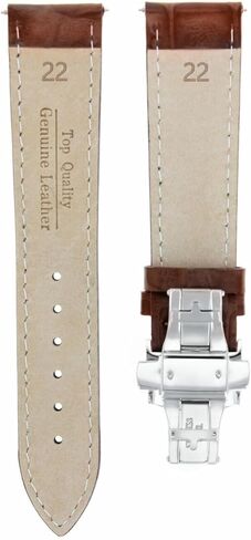 Ewatchparts 22mm Leather Watch Band Strap Deployment Clasp Buckle Compatible With Raymond Weil 7730 Light Brown in Saudi Arabia