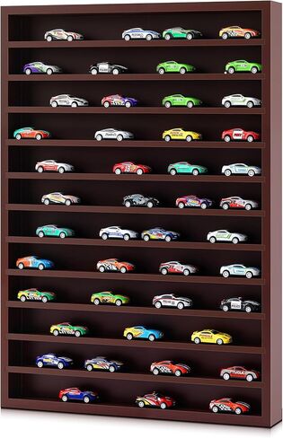 Tatuo Car Model Display Case 1: 64 Scale Toy Cars Box Acrylic Door Display Case Model Cars Storage Cabinet Rack with Door for Mini Toys and Small Wheels (Black,26.5" x 18.75" x 3.25") in Kuwait