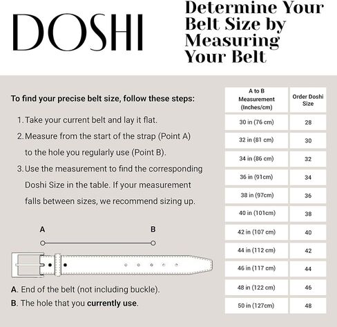 حزام DOSHI للرجال من الجلد النباتي - حزام من الألياف الدقيقة بعرض 1 1/2 بوصة - إبزيم دوار معدني رمادي - اطلب مقاسًا أكبر من مقاس البنطلون in Kuwait