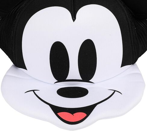 Bioworld Mickey Mouse Die Cut Bill and Ear Applique Nylon and Mesh B5 Trucker Hat Snapback in Saudi Arabia