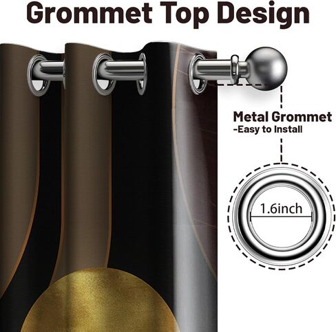 ستائر التعتيم الحديثة باللونين الأسود والبني في منتصف القرن، ستائر النوافذ البوهيمية باللون البني الداكن والأسود لغرفة النوم وغرفة المعيشة، مجموعة لوحتين بطول 84 بوصة، 52 × 84 بوصة in Kuwait