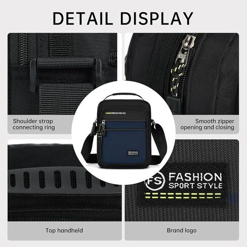 Men's Solid-Color Oxford Canvas Shoulder Bag with Waterproof Lightweight Chest Bag for Casual and Minimalist Styles in Saudi Arabia