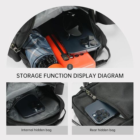 Men's Solid-Color Oxford Canvas Shoulder Bag with Waterproof Lightweight Chest Bag for Casual and Minimalist Styles in Saudi Arabia