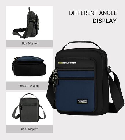 Men's Solid-Color Oxford Canvas Shoulder Bag with Waterproof Lightweight Chest Bag for Casual and Minimalist Styles in Saudi Arabia