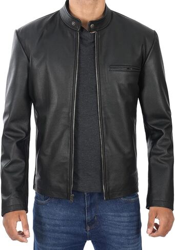 Decrum Leather Jacket Men - Casual Stylish Cowhide Leather Jackets for Men in Saudi Arabia
