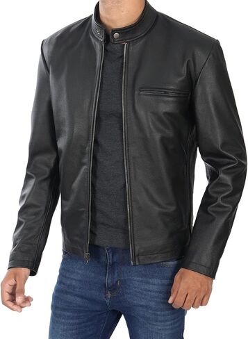 Decrum Leather Jacket Men - Casual Stylish Cowhide Leather Jackets for Men in Saudi Arabia