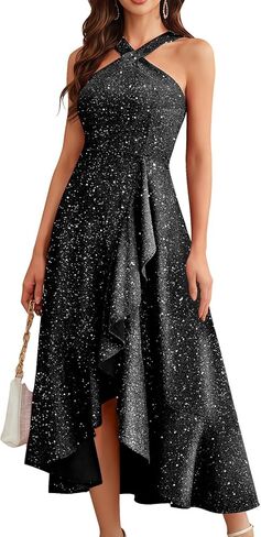 Bbonlinedress Cocktail Women Dresses Sequin Formal Wedding Halter Long Dress Hi-Lo Evening Ruffle Party 2026 Dress in Saudi Arabia