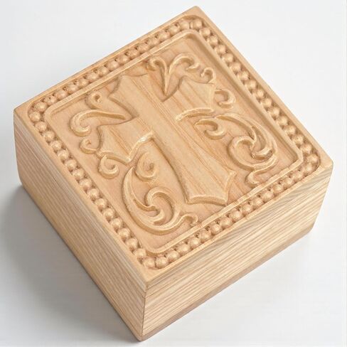 Hand-Carved Wooden Cross Keepsake Box, Natural Solid Wood Christian Gift Box for Rosary, Prayer Cards, Jewelry & Meaningful Faith Gifts for Women, Men, Friends & Loved Ones in Saudi Arabia