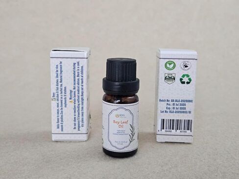 Premium Bay Leaf 10 ml Essential Oil, 100% Pure, Undiluted, Made from Carefully Selected and Dried Leaves, Therapeutic Grade, Aromatherapy, Hair and Scalp, Skin and DIY Personal Care in Saudi Arabia