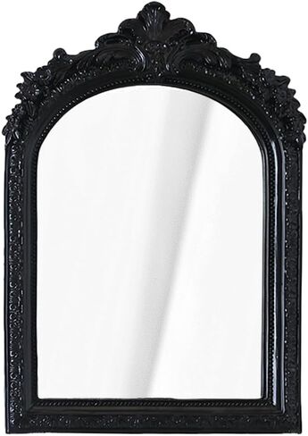 مرآة حائط صغيرة سوداء عتيقة مقاس 25.4 سم × 17.78 سم، مرآة باروكية من الراتنج الذهبي العتيق، معلقة للديكور وديكور الطاولة in Kuwait