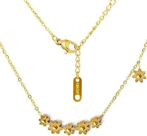 قلادة قلب لطيفة 18K مطلية بالذهب القلائد للنساء العصرية أرنب/ديزي/الحب قلادة ساحرة داينتي مجوهرات نسائية هدية in Kuwait