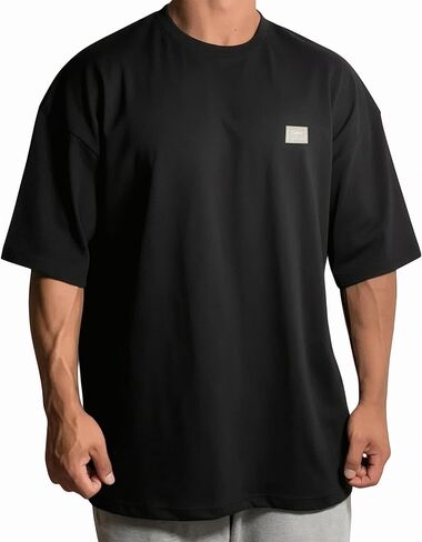 Mens Lightweight Dry Fit T-Shirt Oversized Workout Shirts Breathable Moisture Wicking Athletic Tee Tops in Saudi Arabia
