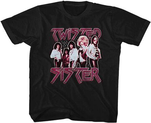 تي شيرت Twisted Sister Heavy Metal Band جميل باللون الوردي للشباب in Saudi Arabia