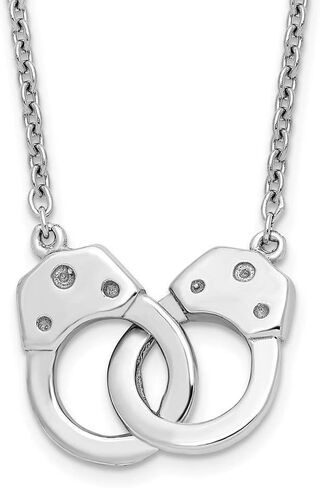 Sonia Jewels Real 925 Sterling Silver Handcuff Pendant Necklace Charm Chain - with Secure Lobster Lock Clasp in Saudi Arabia