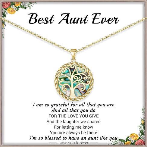 Valentines Day Gifts for Her Tree of Life Necklace for Women Birthday Gifts for Her Pendant Necklace with Shell Tree Mothers Day Gift for Mom Grandma Wife Daughter Anniversary Christmas Jewelry in Saudi Arabia