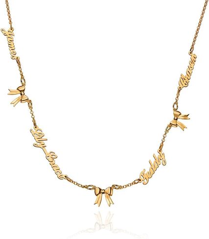 Theo Grace - Be My Bow Multi Name Necklace – 18K Gold Vermeil, Sterling Silver or 14K Solid Gold – Personalized and Custom – Nicky Hilton Collection in Saudi Arabia