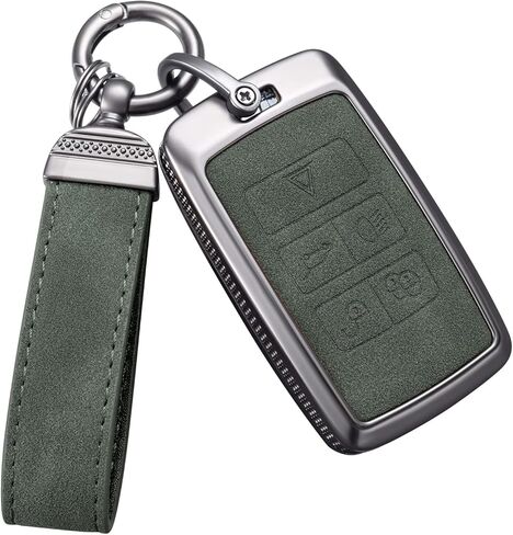 YO&YOYE for Land Rover Key Fob Cover with Keychain Leather Key Case Protector Compatible with Land Rover Vogue Range Discovery Rover Sport (Model2, Brown) in Kuwait