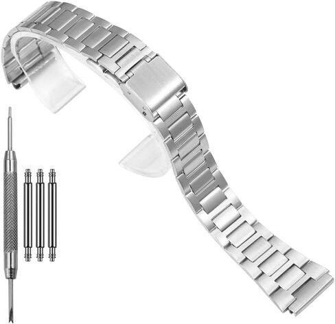 18mm Replacement Band Compatible with Casio A158WA A168WA-1 Vintage Three-link Bracelet Foldover Clasp Closure Stainless Steel Watch Strap in Saudi Arabia