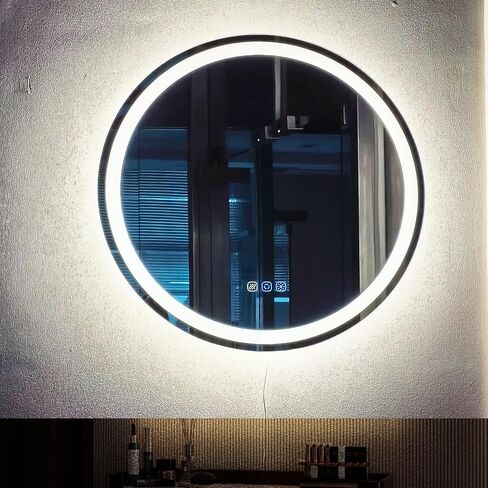 LED Bathroom Mirror 24"x32" Single Color 6000K,Super Bright,LED Mirror for Bathroom Lighted for Wall-Mounted Vanity Mirror with Front Light Anti-Fog,Shatterproof,Non-Touchscreen Switch in Saudi Arabia