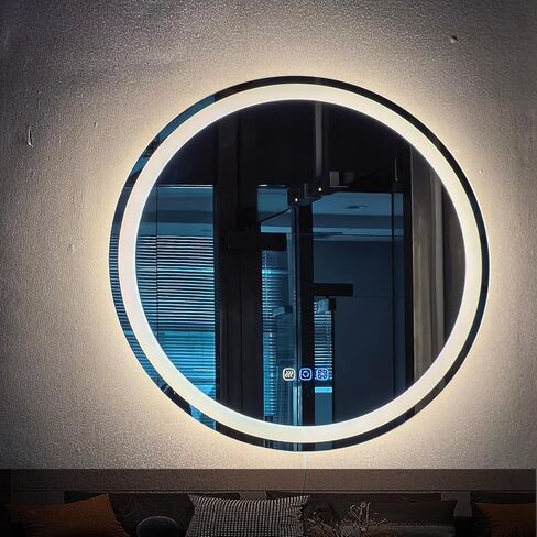 LED Bathroom Mirror 24"x32" Single Color 6000K,Super Bright,LED Mirror for Bathroom Lighted for Wall-Mounted Vanity Mirror with Front Light Anti-Fog,Shatterproof,Non-Touchscreen Switch in Saudi Arabia