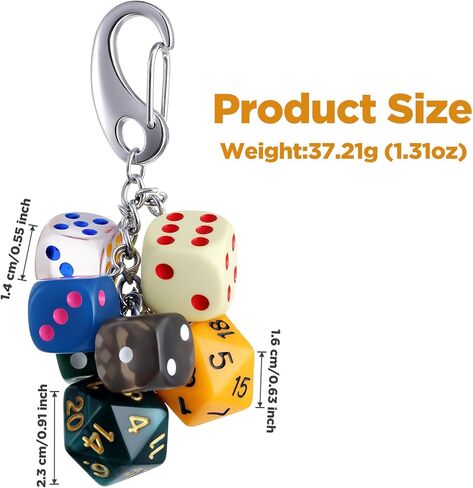 Mabor Dice Keychain - Acrylic Alloy Colorful Y2k Cute Charm for Bags, Purse Charms Accessories in Saudi Arabia
