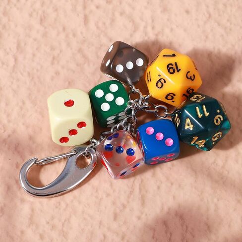 Mabor Dice Keychain - Acrylic Alloy Colorful Y2k Cute Charm for Bags, Purse Charms Accessories in Saudi Arabia
