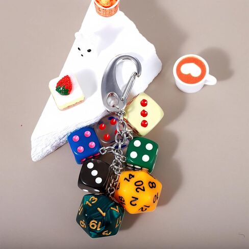 Mabor Dice Keychain - Acrylic Alloy Colorful Y2k Cute Charm for Bags, Purse Charms Accessories in Saudi Arabia