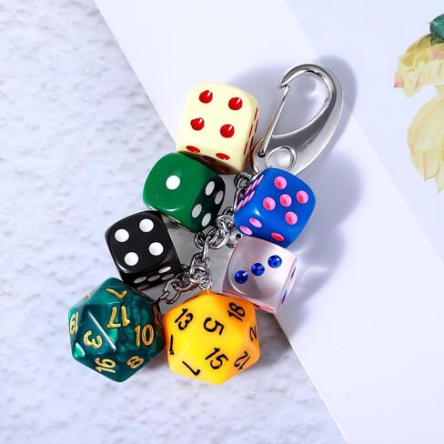 Mabor Dice Keychain - Acrylic Alloy Colorful Y2k Cute Charm for Bags, Purse Charms Accessories in Saudi Arabia