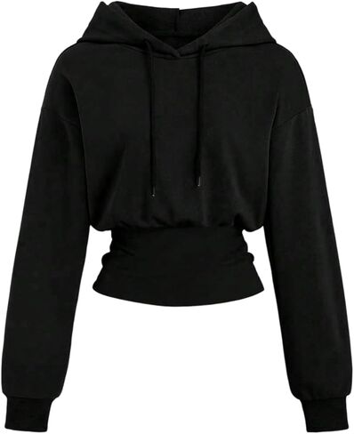 Verdusa Women's Hoodie Sweatshirts Early Fall Fashion Cinched Waist Tops in Saudi Arabia