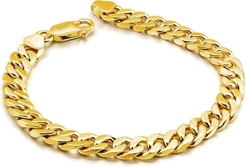 Dankadi Men 925 Sterling Silver Cuban Chain Bracelet- Women Fashion Solid Silver 6MM 6.3 "6.7 "7 "7.5" 8 "8.5" 9" links Charm Cuff Jewelry Gift in Saudi Arabia