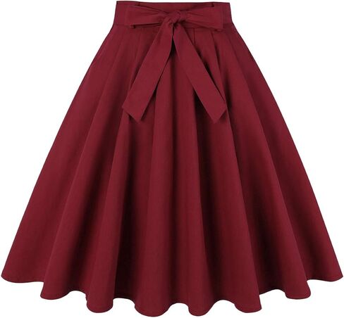 MINTLIMIT 1950's Vintage Pleated Skirt A-line Retro Floral Printed Mini Skirts with Pockets in Saudi Arabia