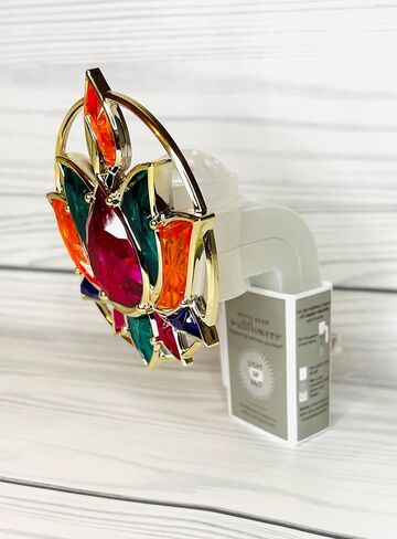 Bath and Body Works Diwali Lotus Flower Red, Green, And Purple Jeweled with Gold Nightlight Wallflowers Fragrance Plug in Saudi Arabia