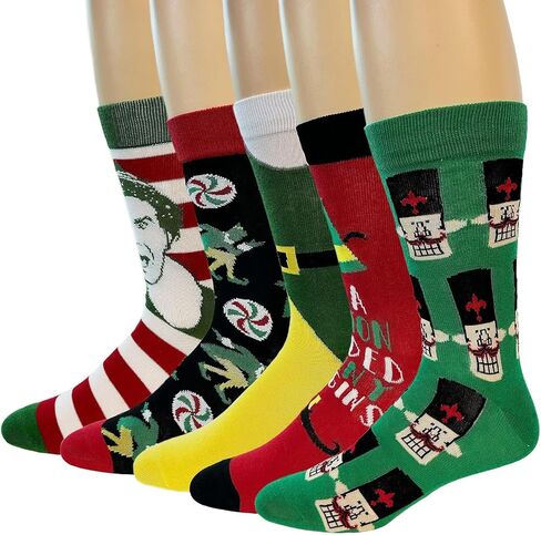 Hyp Buddy The Elf Men's Casual Crew Socks, 6-Pack, Size 8-12 in Saudi Arabia