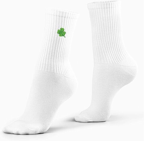 Four Leaf Clover Embroidered Socks-Gifts for Birthday, St Patrick's Day, Christmas, etc.,Good Luck Socks. in Saudi Arabia