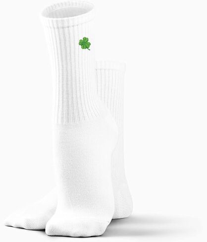 Four Leaf Clover Embroidered Socks-Gifts for Birthday, St Patrick's Day, Christmas, etc.,Good Luck Socks. in Saudi Arabia