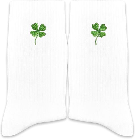 Four Leaf Clover Embroidered Socks-Gifts for Birthday, St Patrick's Day, Christmas, etc.,Good Luck Socks. in Kuwait