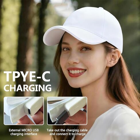 USB Charging Light up Fiber Optic Hat LED Hat with 7 Colors Luminous Glowing EDC Baseball Cap White in Saudi Arabia