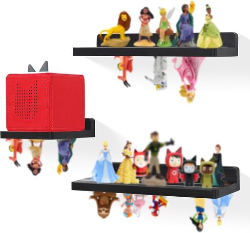 لرف Tonie Shelf المغناطيسي، خشب البلوط لتخزين شخصيات Toniebox، رف جداري عائم لغرفة الأطفال، غرفة المعيشة (أبيض) in Kuwait