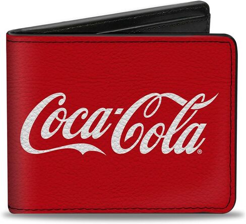 Buckle-Down The Coca-Cola Company Wallet, Bifold, Coca Cola Coke Script Logo Repeat Red White, Vegan Leather in Saudi Arabia