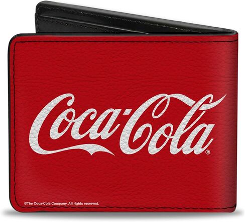 Buckle-Down The Coca-Cola Company Wallet, Bifold, Coca Cola Coke Script Logo Repeat Red White, Vegan Leather in Saudi Arabia