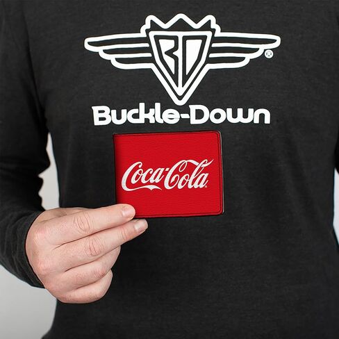 Buckle-Down The Coca-Cola Company Wallet, Bifold, Coca Cola Coke Script Logo Repeat Red White, Vegan Leather in Saudi Arabia