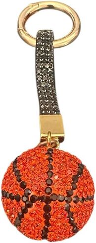 Rhinestone Embellished Basketball Keychain, Key Ring, Bagcharm, Pendant, Sports Lover, Prize, Team Souvenir - Handmade in Saudi Arabia