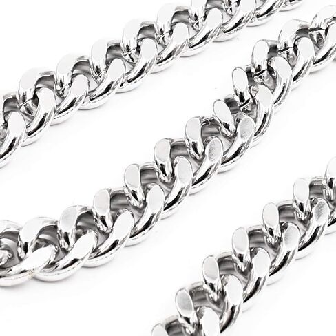 Big clasp Heavy wallet chain Thick Curb Cuban Biker Key Jean Chain SJ47 (Silver) in Saudi Arabia