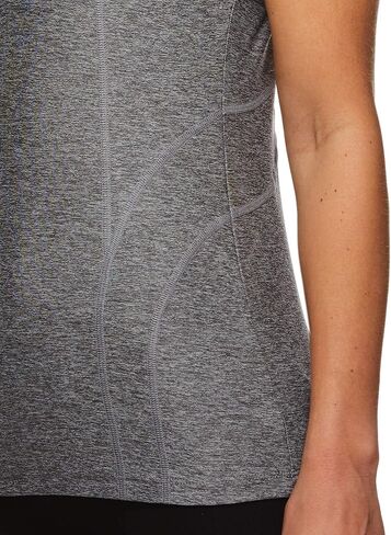 Reebok Womens Fitted Marled Basic T-Shirt, Grey, X-Large in Saudi Arabia