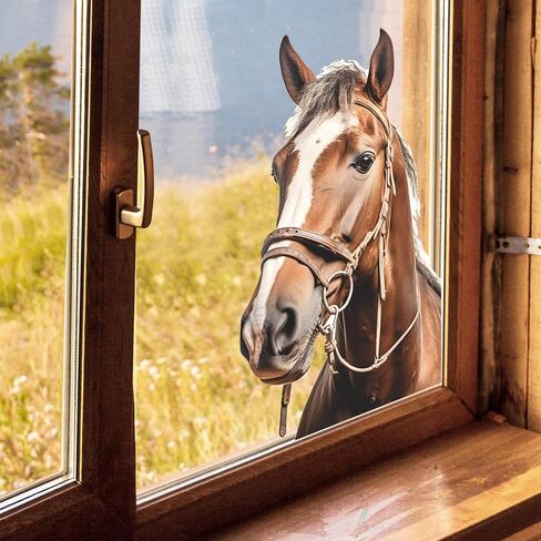Supzone Cartoon Giraffe Window Clings Realistic Good Morning Giraffe Butterfly Window Decals Reusable Anti-Collision Double-Side Window Sticker for Living Room Bedroom Window Glass Door Decoration in Saudi Arabia