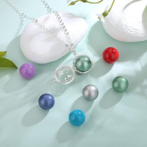 AEONSLOVE Harmony Ball Necklace Tree of Life Angel Chime Caller Necklace, Balls 18MM Llamador De Angeles Bola Necklace Pregnancy Gifts - 30 & 45 Chains in Saudi Arabia