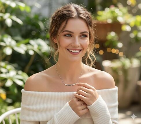 Sterling Silver Bar Necklace for Women, Simple Balance Long Tube Bar Pendant, Delicate Dainty Chunky Sparkling Jewelry, Fashion Gift Set with Box & Ribbon in Kuwait