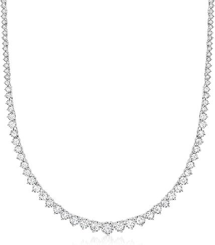 Ross-Simons 5.00 ct. t.w. Graduated Lab-Grown Diamond Tennis Necklace in Sterling Silver in Saudi Arabia
